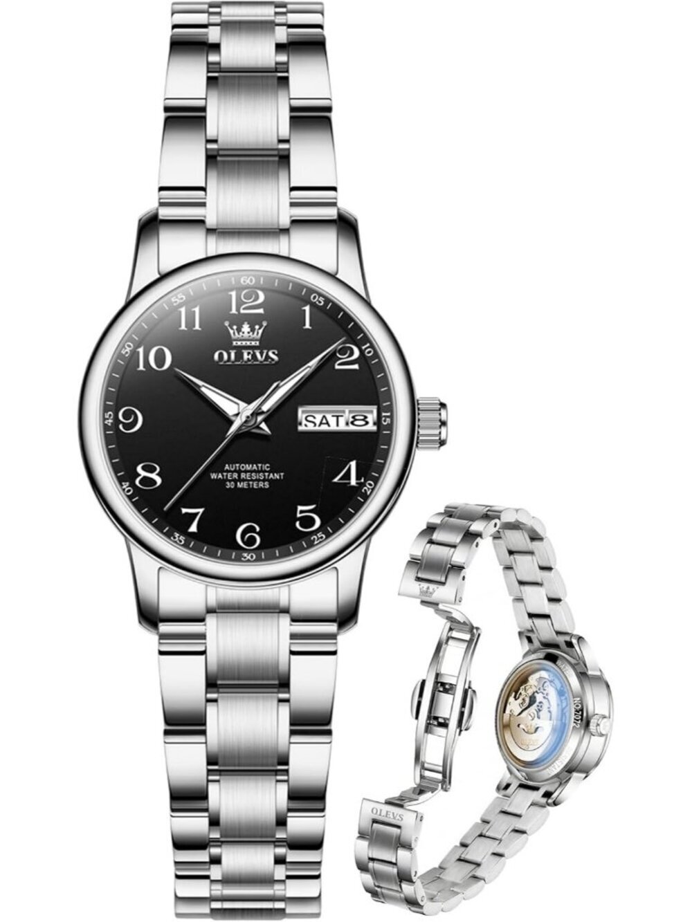 Women's Black Vintage Luxury Dress Analog Stainless Steel Casual Wristwatch - Picture 1 of 6